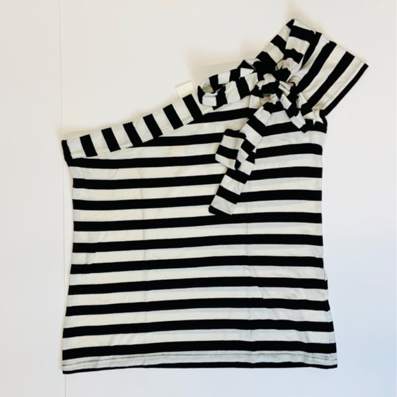 NWT Anthropologie Maeve Striped One-Shoulder Bow Top - Picture 6 of 16